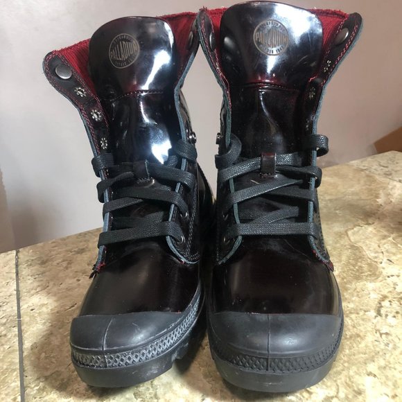 NWB PALLADIUM WOMEN SHOE BAGGY LEATHER KNIT hi top - Picture 2 of 12